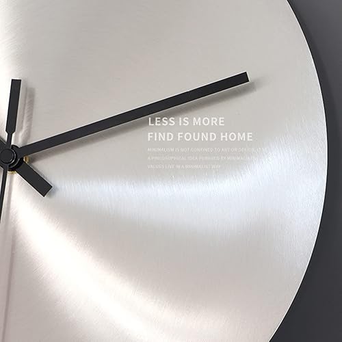 Miniatura 6 de Reloj de pared moderno con esfera de acero inoxidable, reloj decorativo plateado, sin número, movimiento silencioso, funciona con pilas, reloj de
