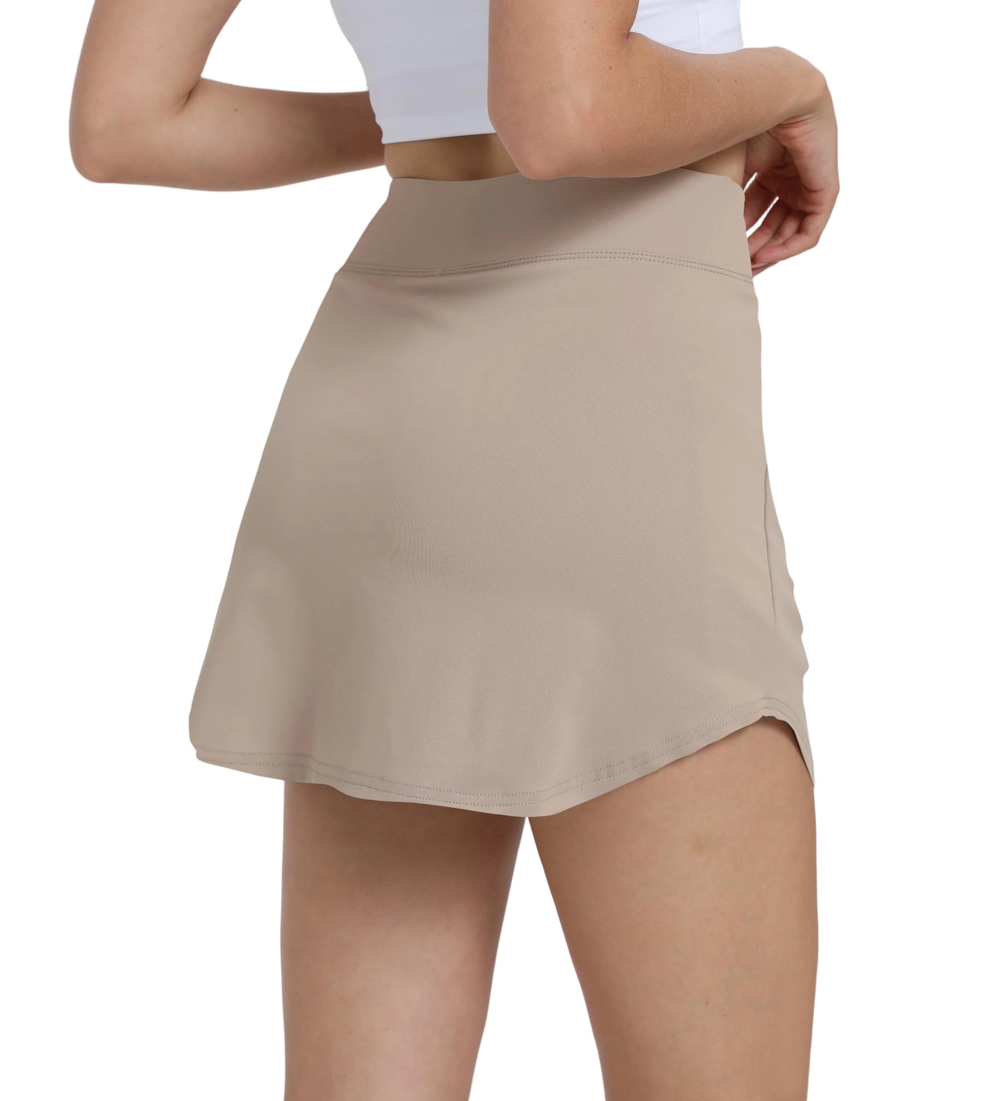 Timuspo Hosenrock Damen Skort Golfrcok mit Reißverschlusstaschen Kurz Wanderrock High Waist Rock Tennisrock Atmungsaktiv Sportrock Abgerundeter Saum