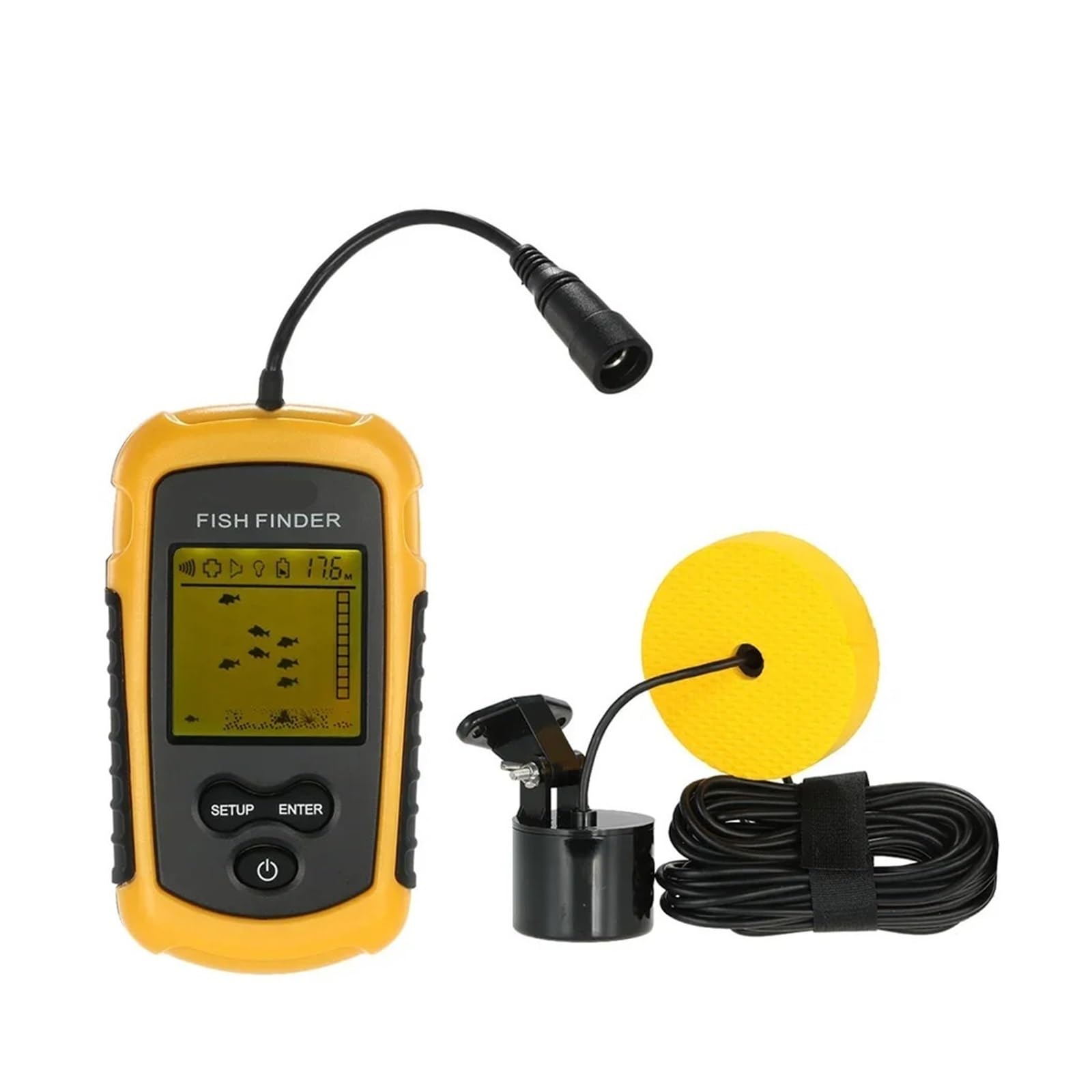 Portable Fish Finders 100M Sonar Fishing lure Echo Sounder Finder Alarm Transducer Lake Sea(FF1108-1)