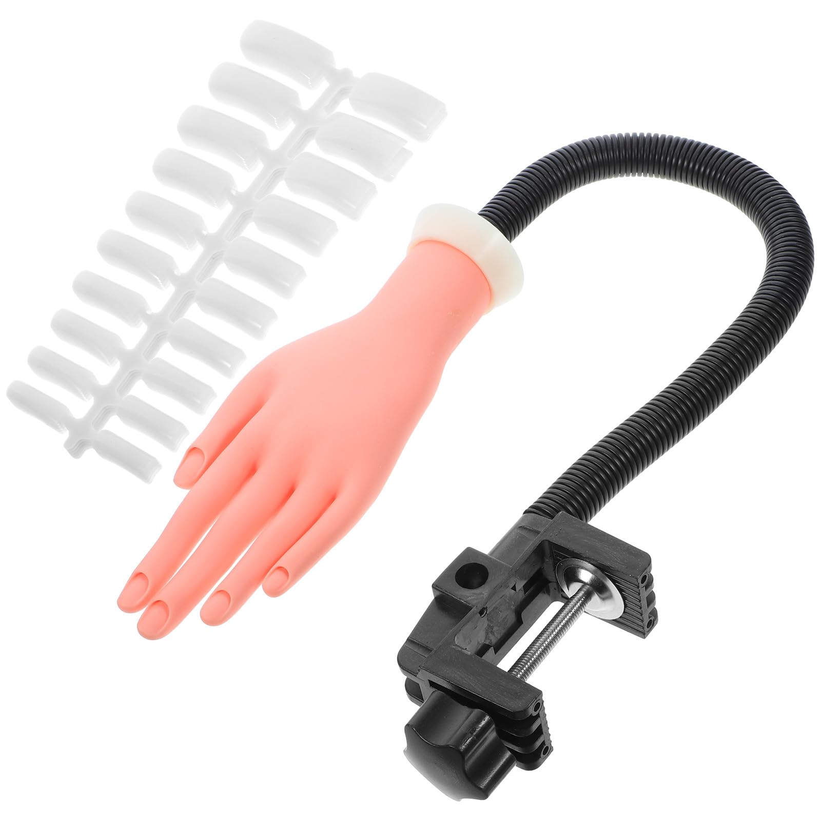 Mano Finta in Plastica Flessibile con Supporto, 100 Pezzi Unghie Finte per Pratica di Nail Art, per Principianti e Artisti del Salone
