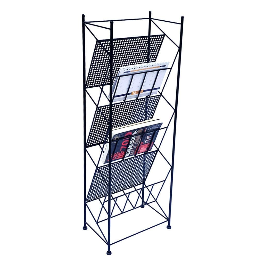 Indian Decor. 28205 Literature Organisers Magazine Rack Home Wrought Iron Storage Rack Office Storage Rack Multi-Layer Bookshelf Study Floor Magazine Rack Large Storage Space (Color : Black)-image-10