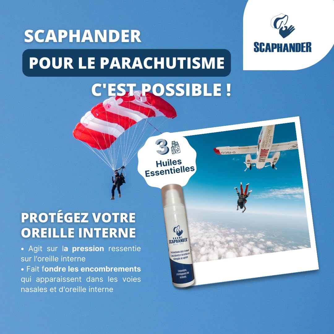 Baume Scaphander® 100mL Scaphandrier | Huiles essentielles | Pour plongeurs et apnéistes | Facilite les manœuvres d’équilibrage et prévient les risques d'accidents d'oreilles | 36 mois de conservation