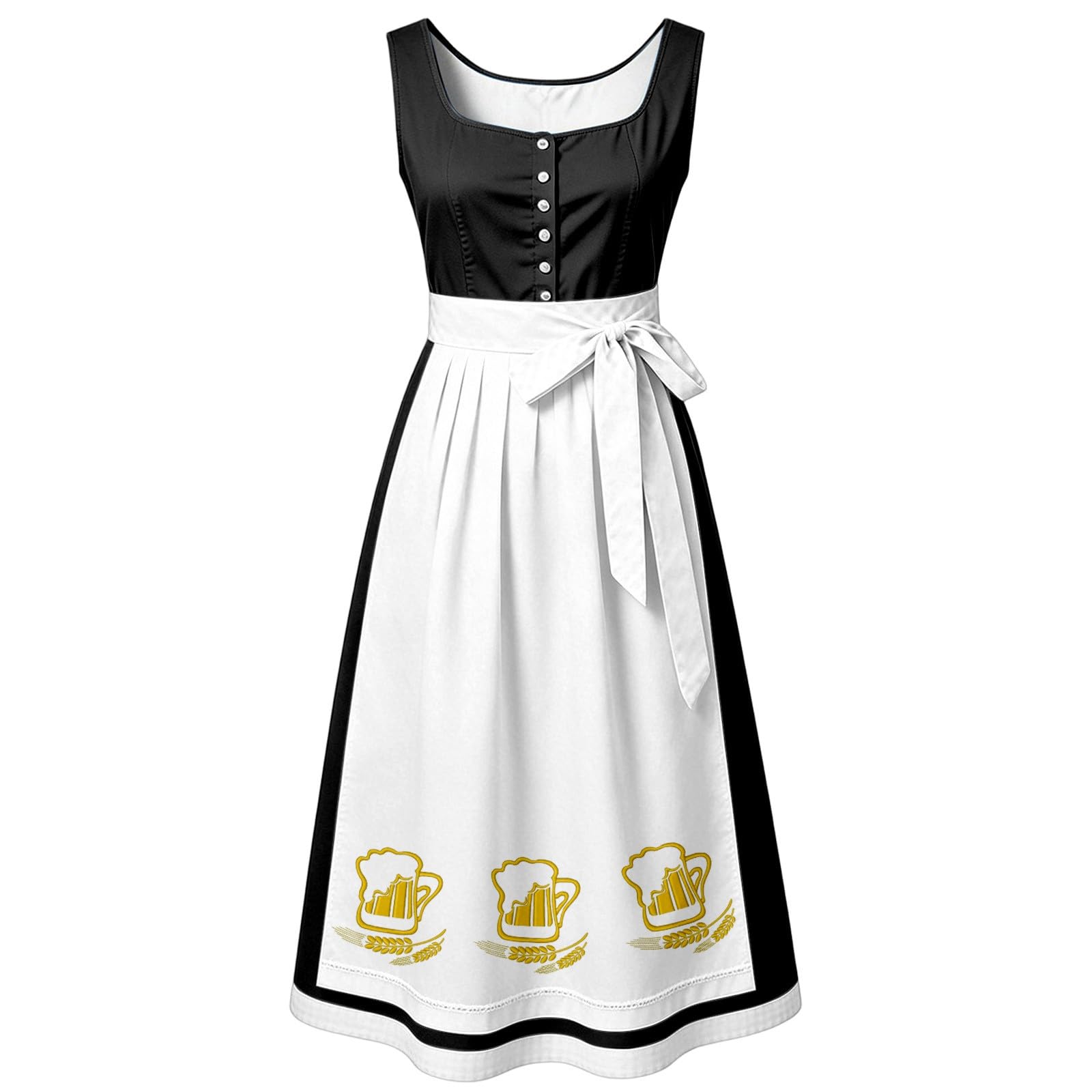 Oktoberfest Damen Outfit,Oktoberfestkleid Korsett SchnüRung LangäRmelig Mit SchüRze