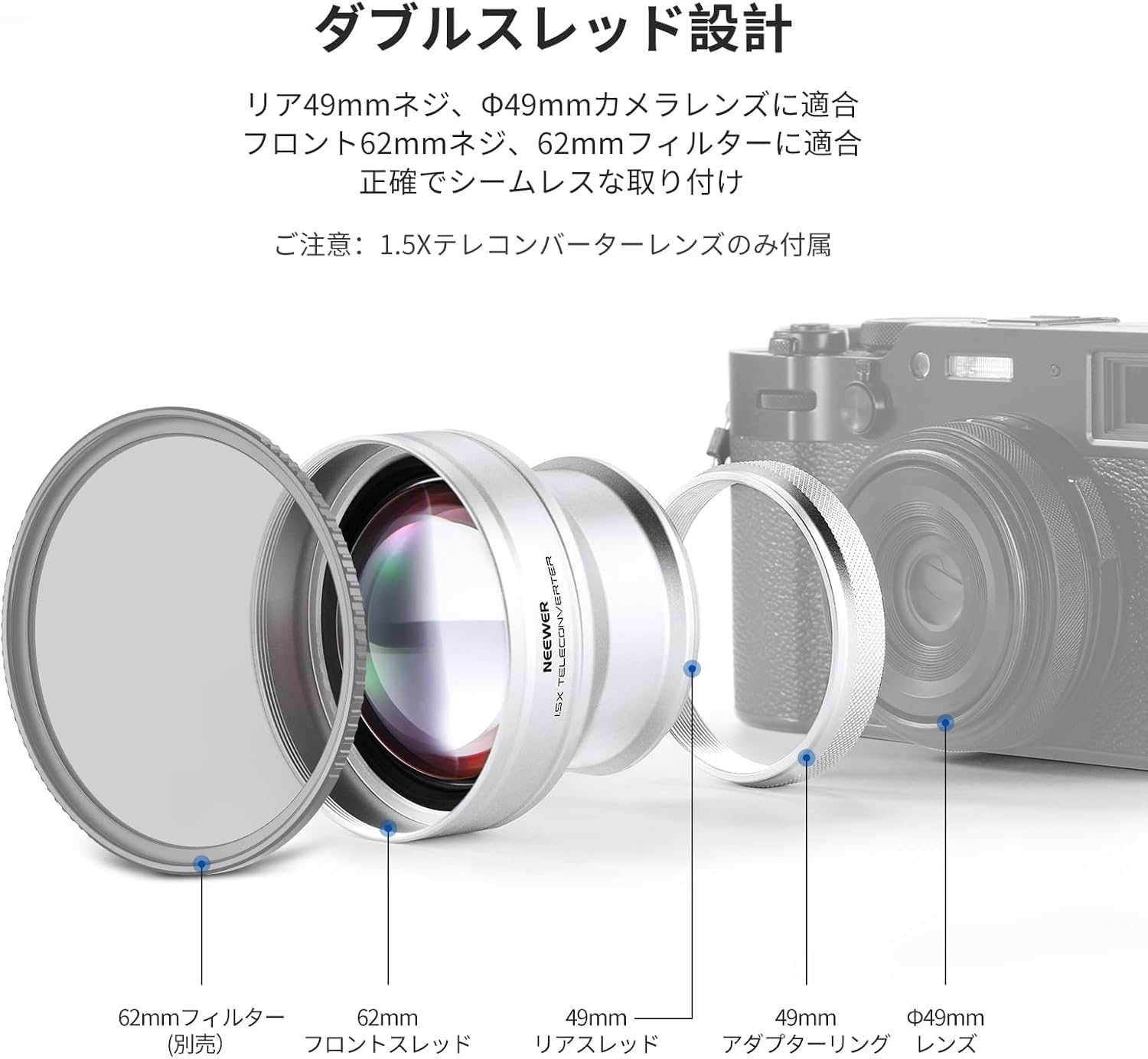Amazon.co.jp: NEEWER LS-61 49mm 1.5Xテレコンバーターレンズ Amazon.co.jp: NEEWER LS-61 49mm 1.5Xテレコンバーターレンズ