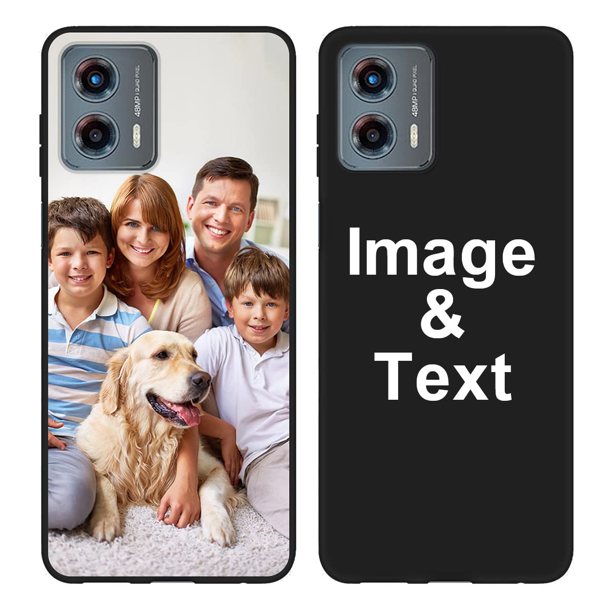 Styletify Custom Phone Case for Moto G 5G 2023, Personalized Photo Case Picture Bumper Silicone Customized Case Soft Matte Candy Cases Protective Phone Cover Birthday Xmas Gift Black