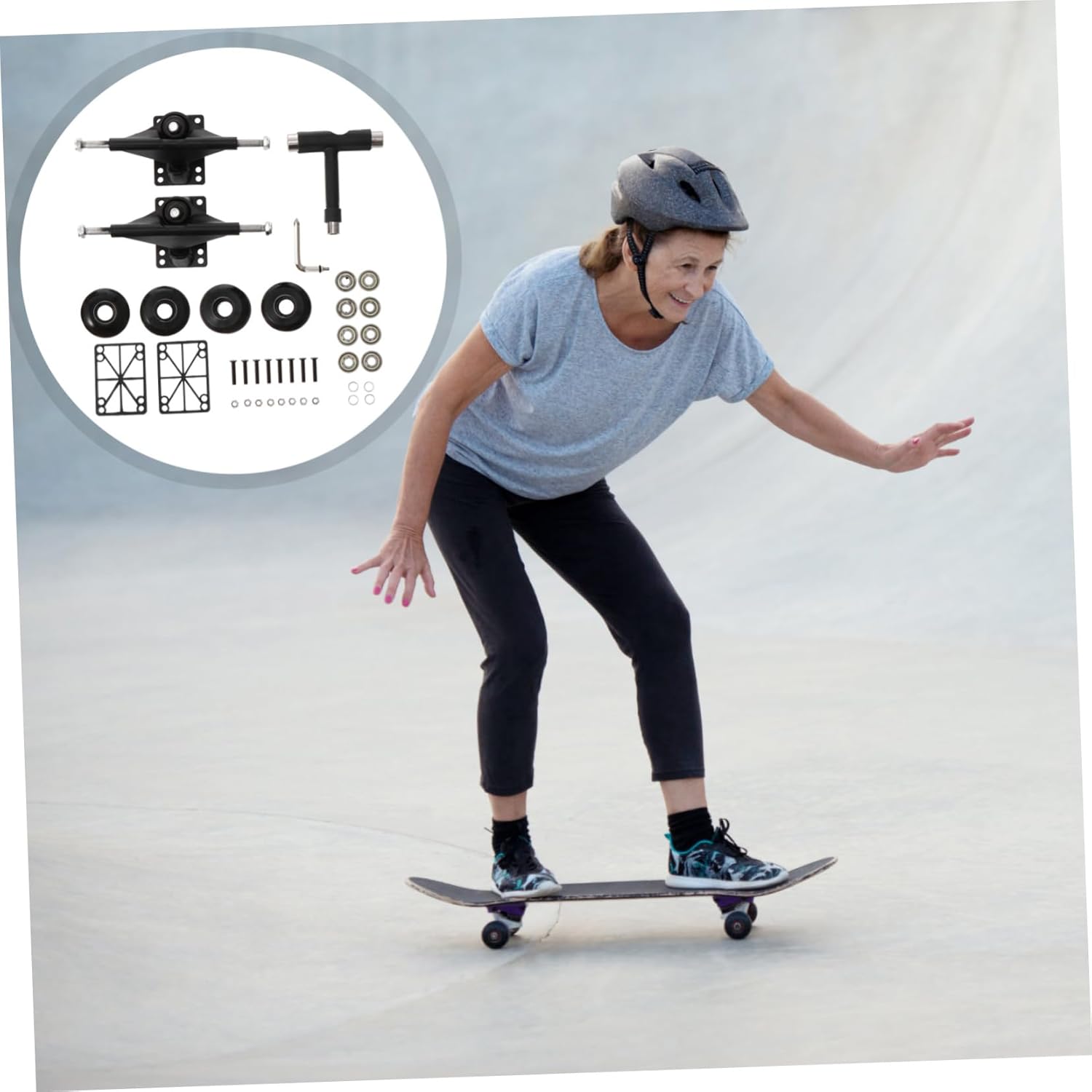 Skateboard Bridge Full Kit Complete Skateboard Parts Aluminum Bracket Set Wheels