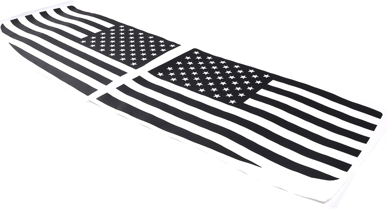 Car PVC Rear Side Window American Flag Decals,Compatible with Toyota Tundra 2022 2023 2024+,Outside Rear Side Window Decoration Sticker,2 PCS (Black US Flage)