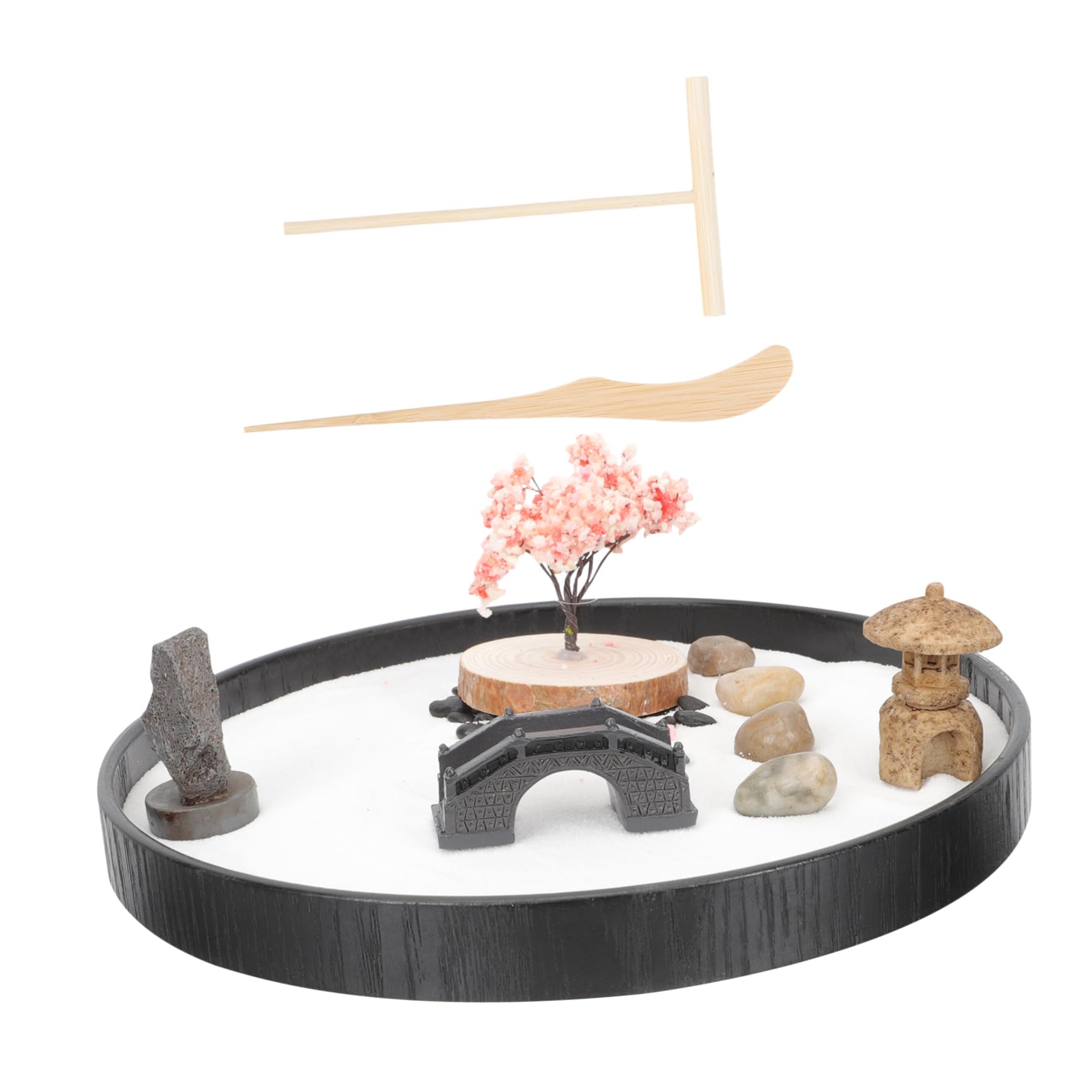 ifundom Tabletop Zen Garden Kit Decorative Sand Artistic Sand Table Decor for Desk Meditation and Relaxation