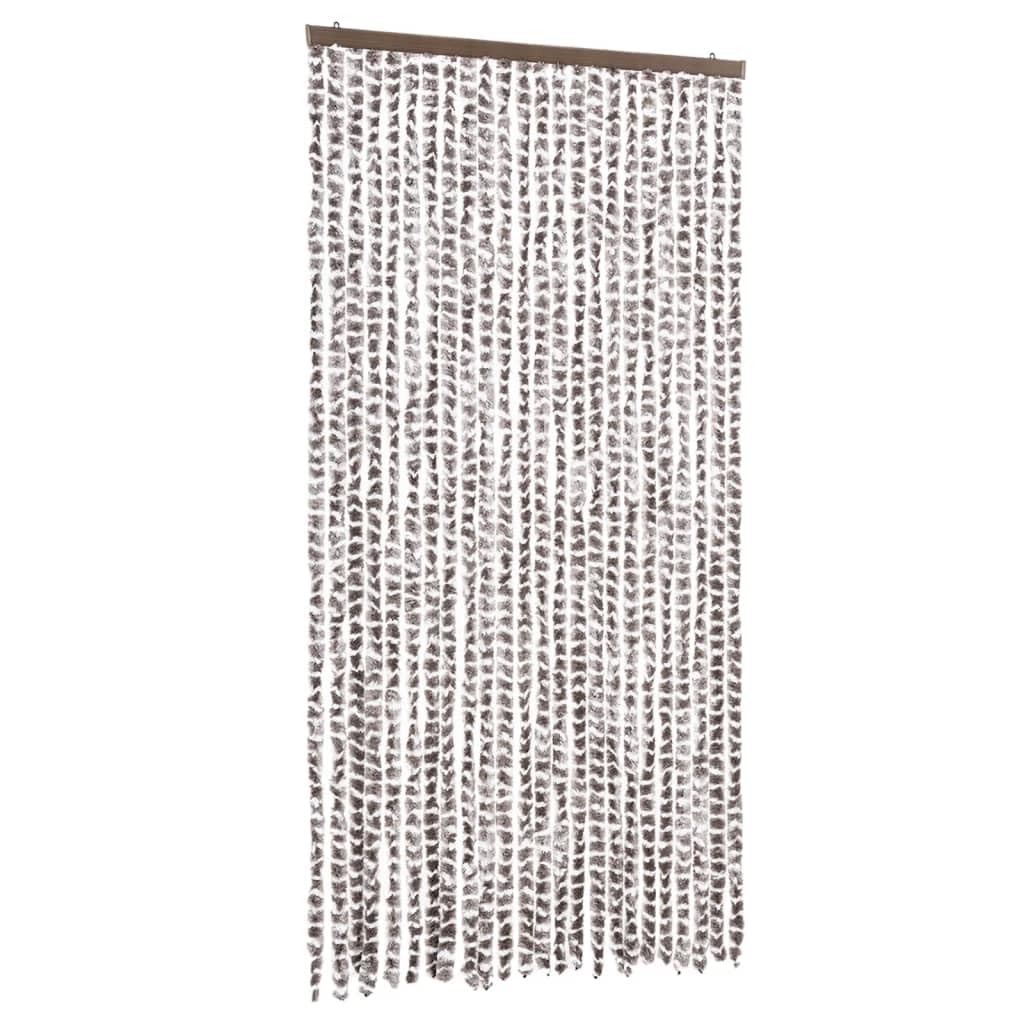 (Taupe And White, 100 X 230 Cm) Vidaxl Fly Curtain Door Curtain Fly Screen Fly Blind Insect Curtain Chenille 8721012468344