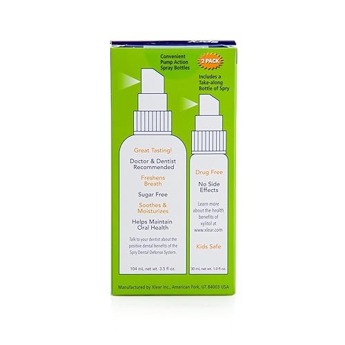 Miniatura 5 de Spry Natural Xylitol Spray hidratante bucal seco, detén el mal aliento, aumenta la producción de saliva, sin OMG, sin gluten, cuidado bucal sobre la