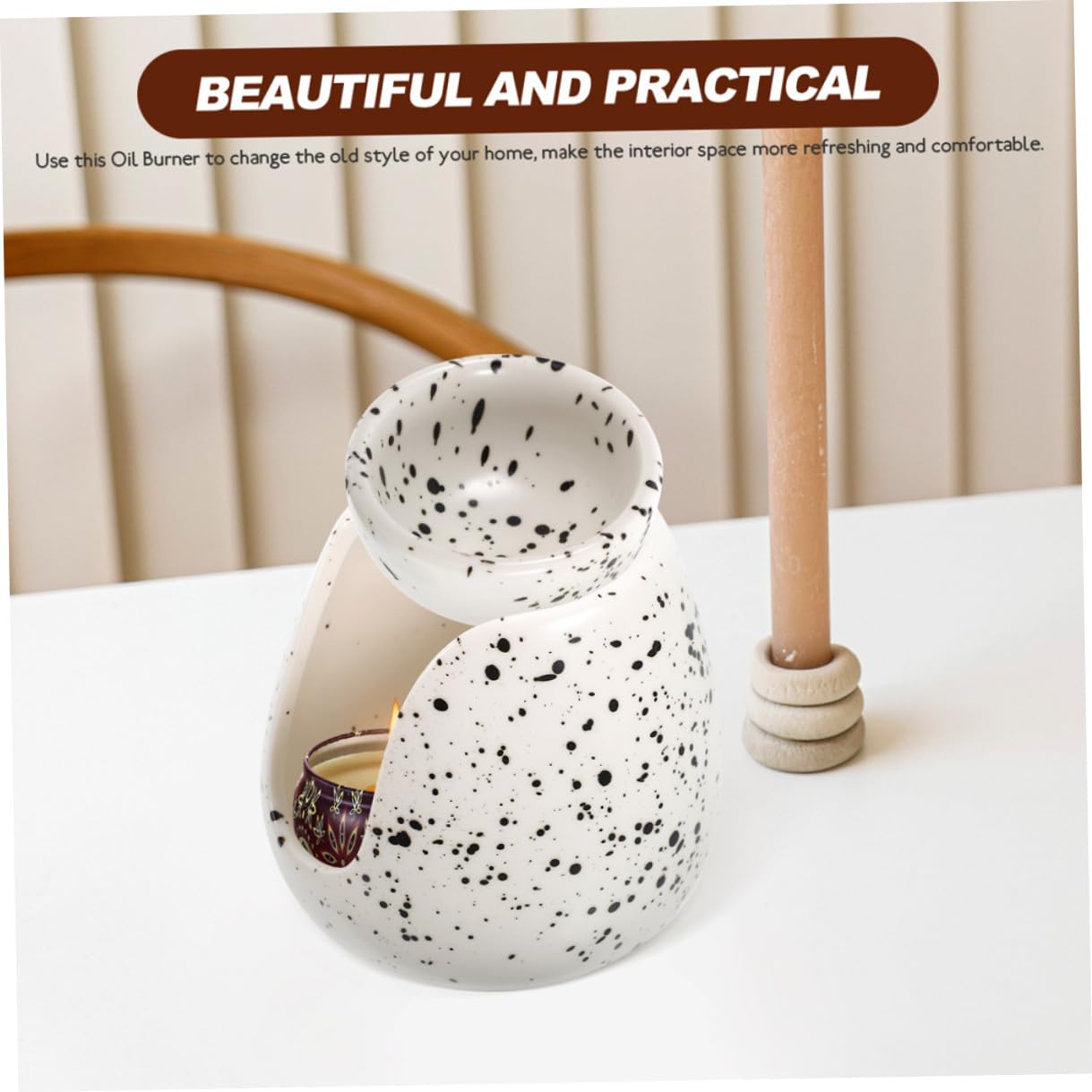 2 Stück Keramik Duftlampe Teelichthalter Aromatherapie Wax Melt Warmer Weiß Nordic Stil Aromadiffusor für Ätherische Öle Schlafzimmer Wohnzimmer Dekor