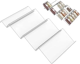 gaveta temperos para armários gaveta cozinha – armazenamento especiarias acrílico ajustável com 4 camadas inclinadas para gaveta cozinha