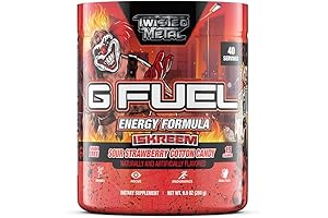 G Fuel Twisted Metal Sour Strawberry Cotton Candy Sweet Tooth Energy Formula