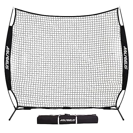 AOLIGEIJS Sports Barrier Net,Sports Net,Barricade Backstop Net,Perfect for Baseball,Softball,Soccer, Basketball,Lacrosse (7X7FT-Black)