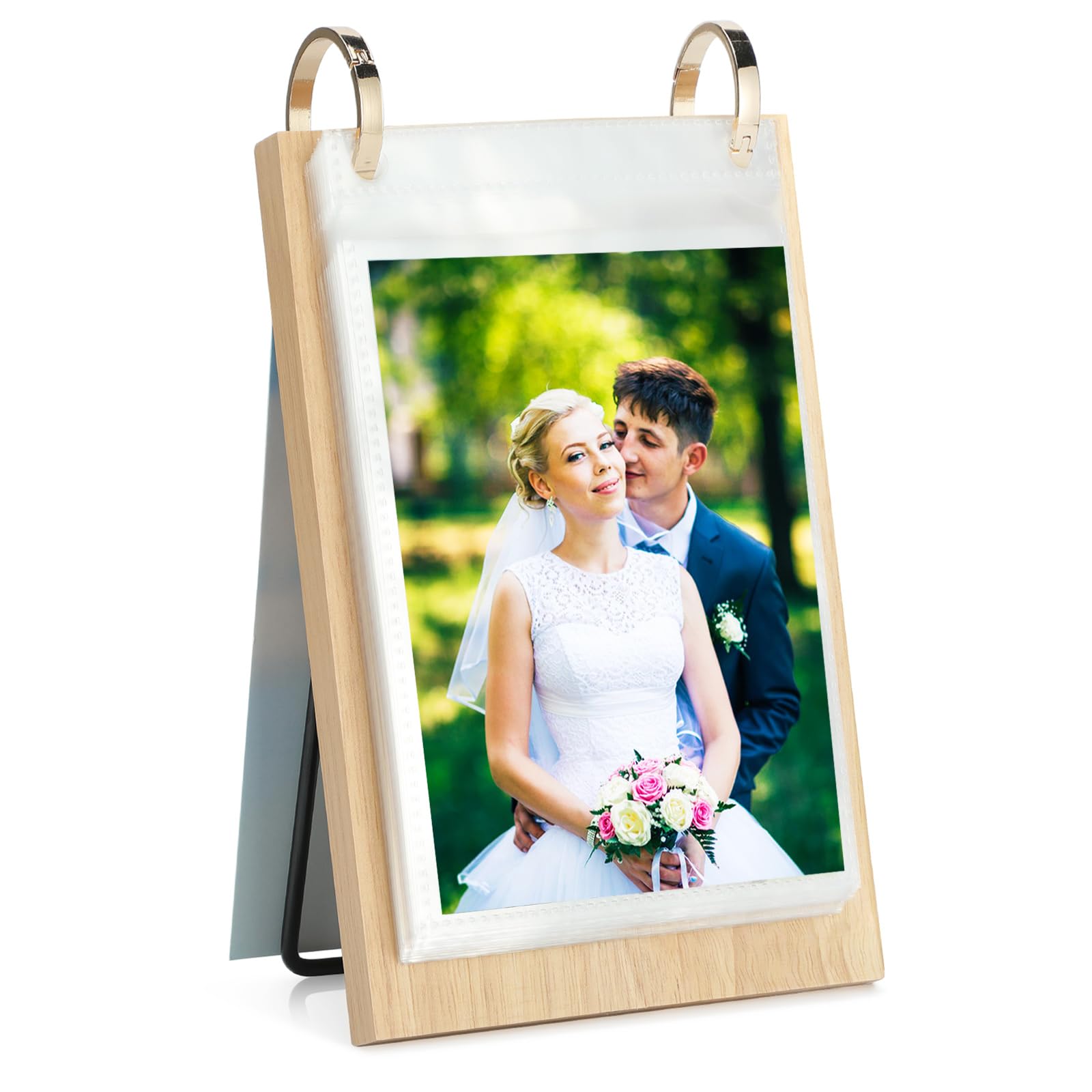 Album photo de bureau en bois 10x15 cm vertical pour portrait