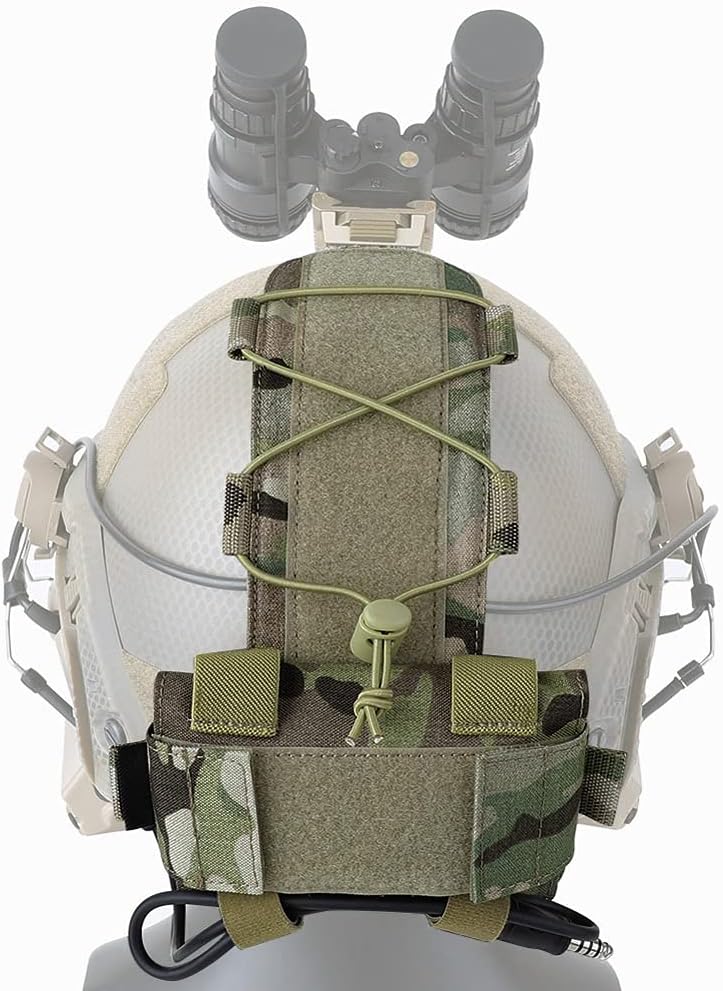Tactical Helmet Battery Pouch Counterweight Pouch MK1 Helmet Battery Pack Balance Weight Bag with Hook&Loop for Tactical Helmet (MC)