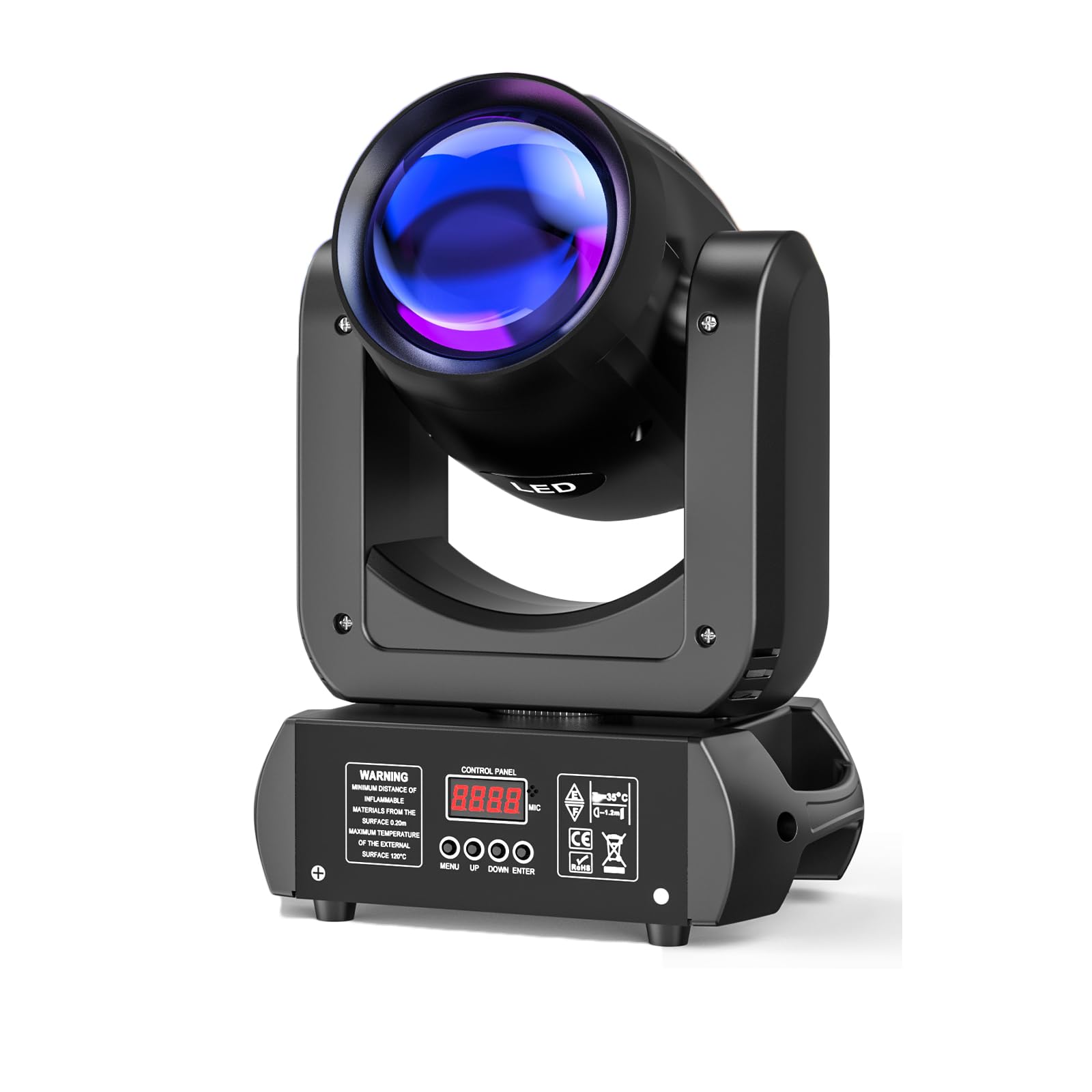 U`King Dj Lights Moving Head 150W LED Stage Lights 8 Colors 8 Gobos Beam Spot Wash Lighting 18-Facet Prism Rotating DMX 512 Sound Activated Stage Lighting for Party Wedding Church Live Christmas