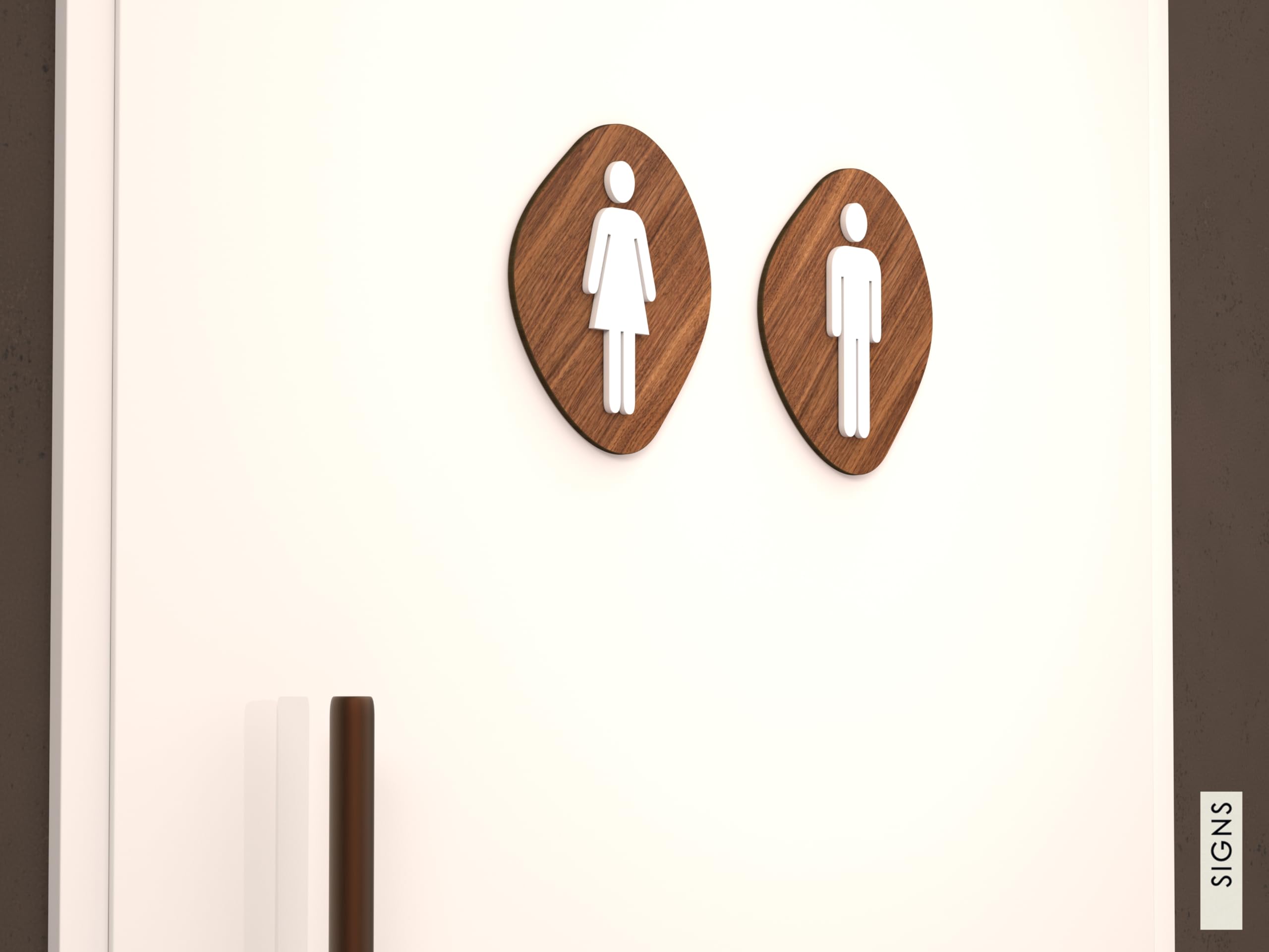 Plaque signalétique Toilette Homme Femme Handicapé Douche - Pancarte Toilette pour Porte Autocollant Pierre