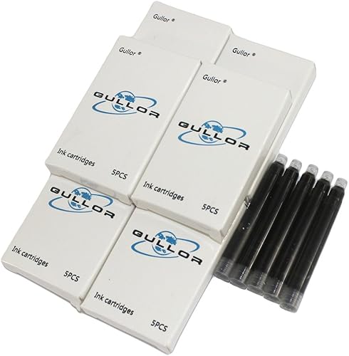 Miniatura 2 de Gullor 30 cartuchos de tinta de tamaño internacional para bolígrafos Jinhao, negro, 6 paquetes