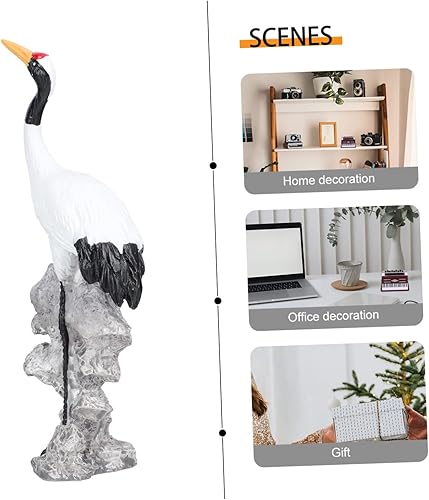 Miniatura 6 de Holibanna Adornos Navideños para Exterior 4pcs Little White Crane Ornament Fish Tank Resin Household Glass Fish Bowl