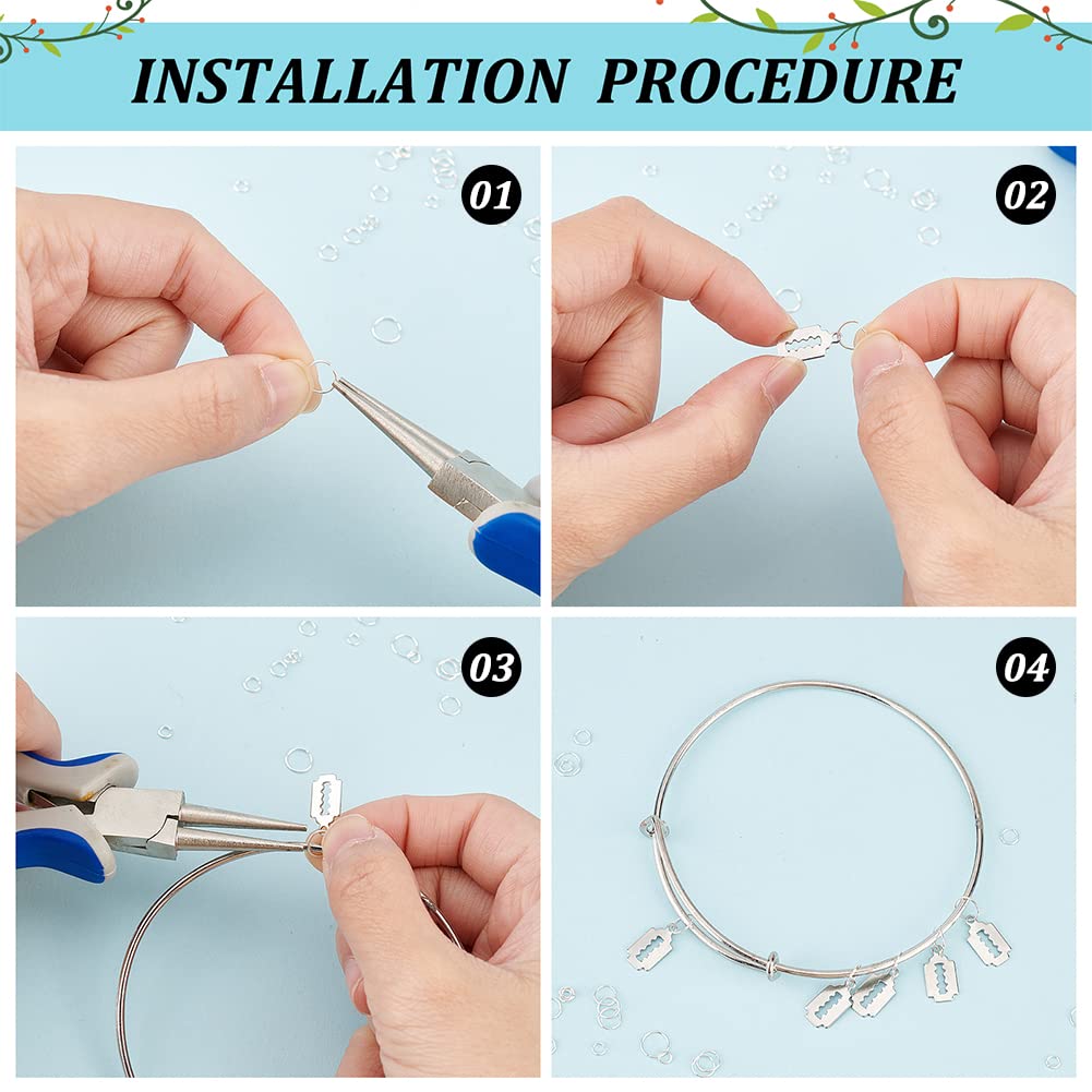DICOSMETIC 80 Stück 4 Größen Sterling Silber Biegeringe 2/2.5/4/5 mm Offene Biegeringe DIY Spaltringe Kleiner O-Ring Verbinder Für Schlüsselanhänger Ohrring Schmuckherstellung Und Reparatur