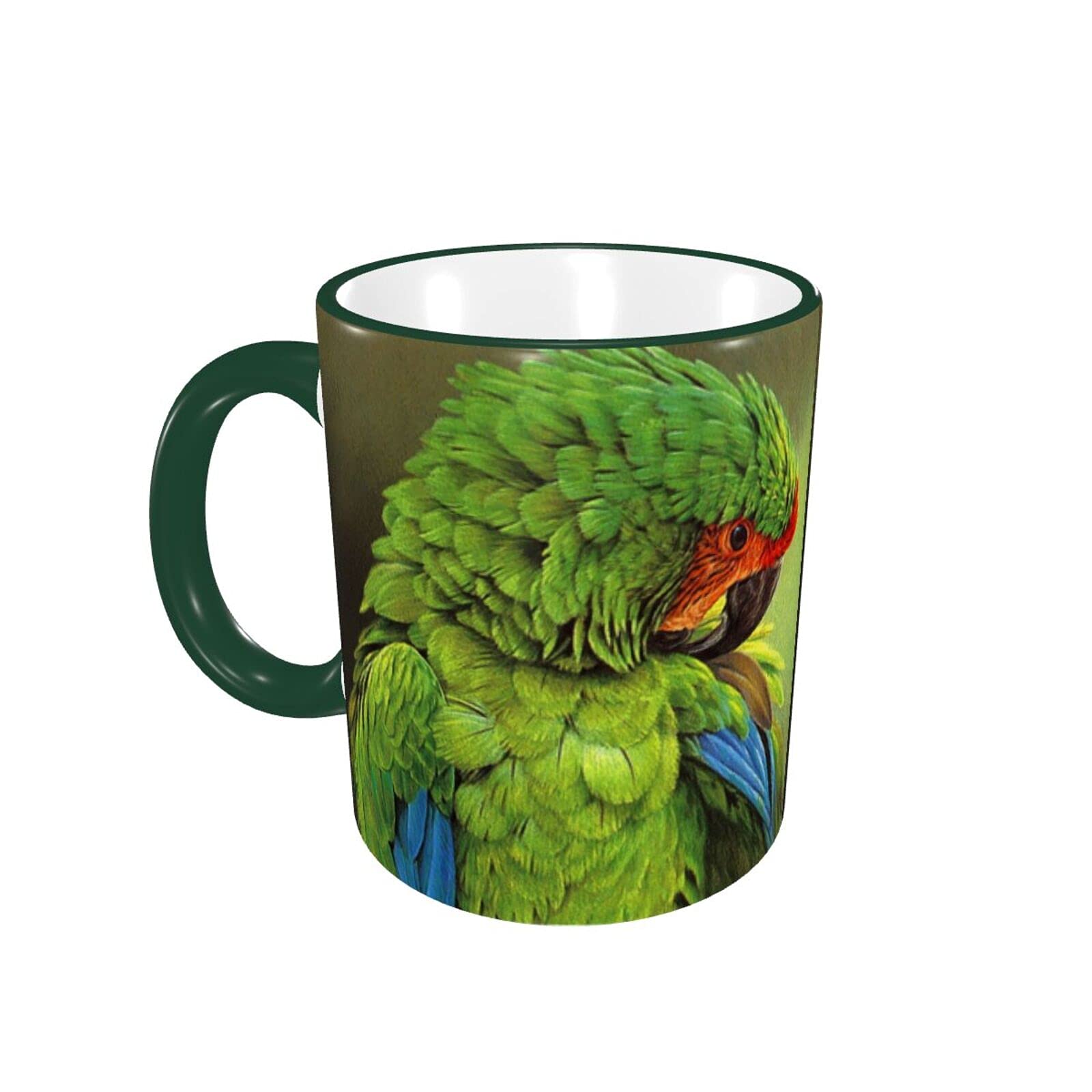 RFSHOP Ceramic Coffee Mugs Green Parrot Design Package 11oz