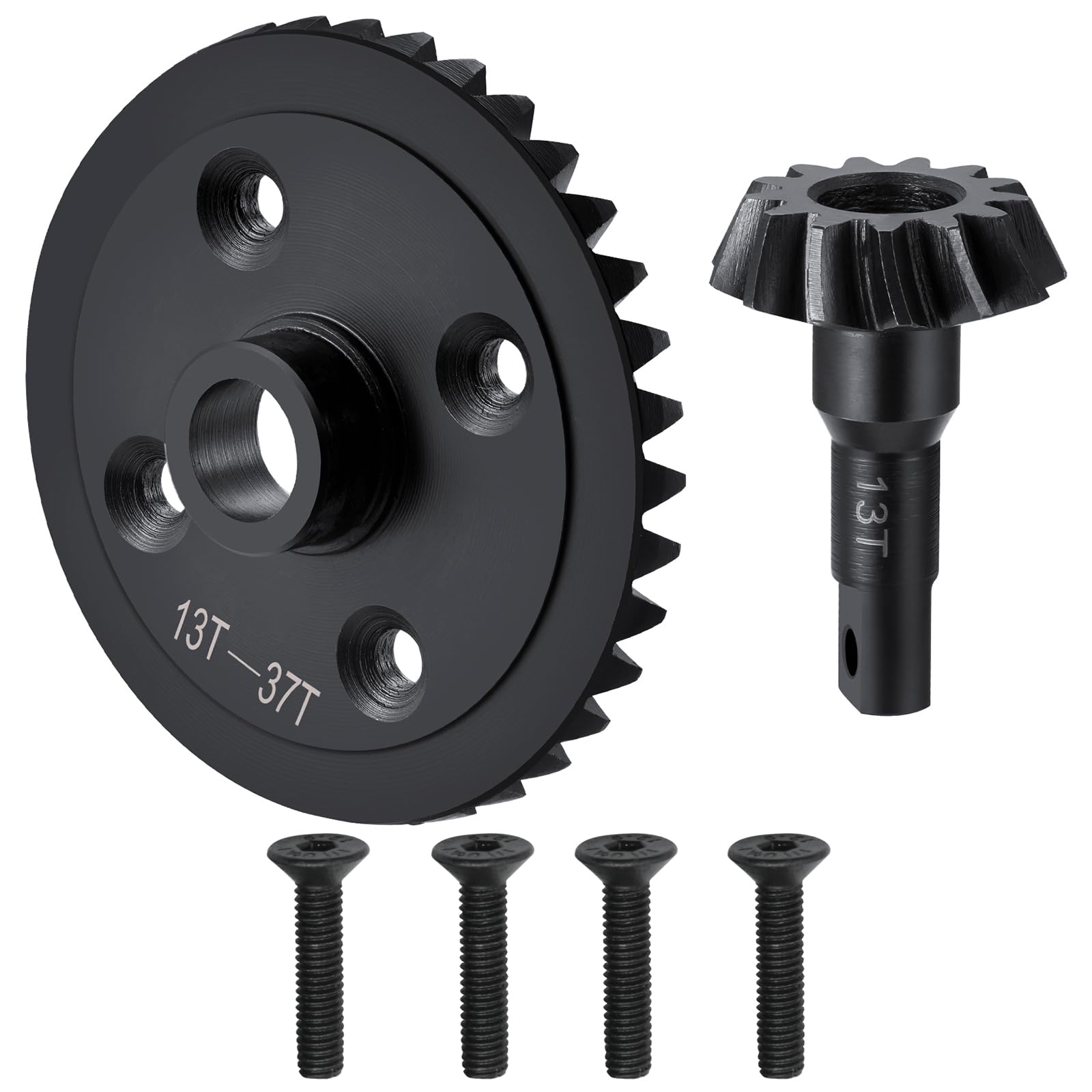 LSG Steel Front Rear Differential Gear 13T 37T Steel Diff Gear Set for 1/10 RC Crawler Tra-xxas E-Revo Upgrade Part