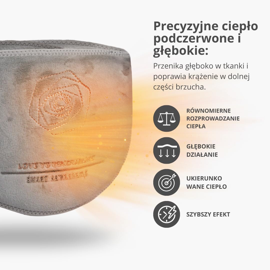 Vulpés BellyBelt 10 – wysokiej jakości pas grzewczy na brzuch i podbrzusze, głębokie ciepło na podczerwień, akumulator 10 000 mAh, sterowanie za pomocą aplikacji, opracowany w Niemczech