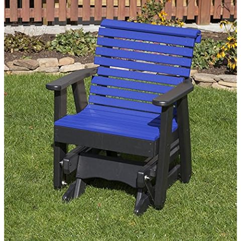 ECOMMERSIFY INC Blue-Poly Lumber Roll Back 2 Feet Glider Everlasting - Made in USA - Amish Crafted Cover