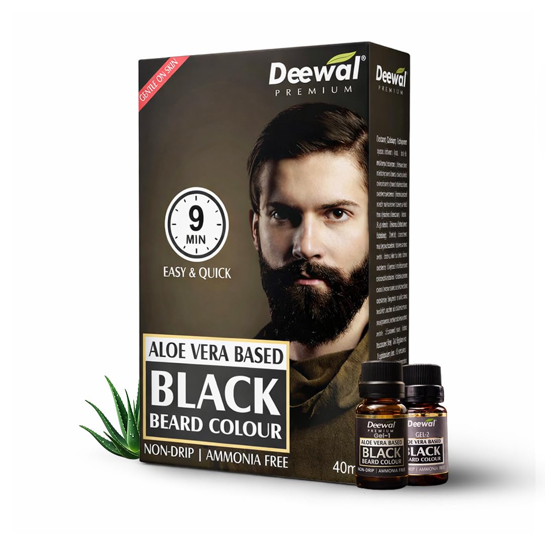 Beard Black Color | Quick 9-Minute Formula | Natural Black Beard Color for Men | No Ammonia | Long-Lasting & Skin-Friendly Hair Dye | Easy Application & Non-Drip Formula-picture-23