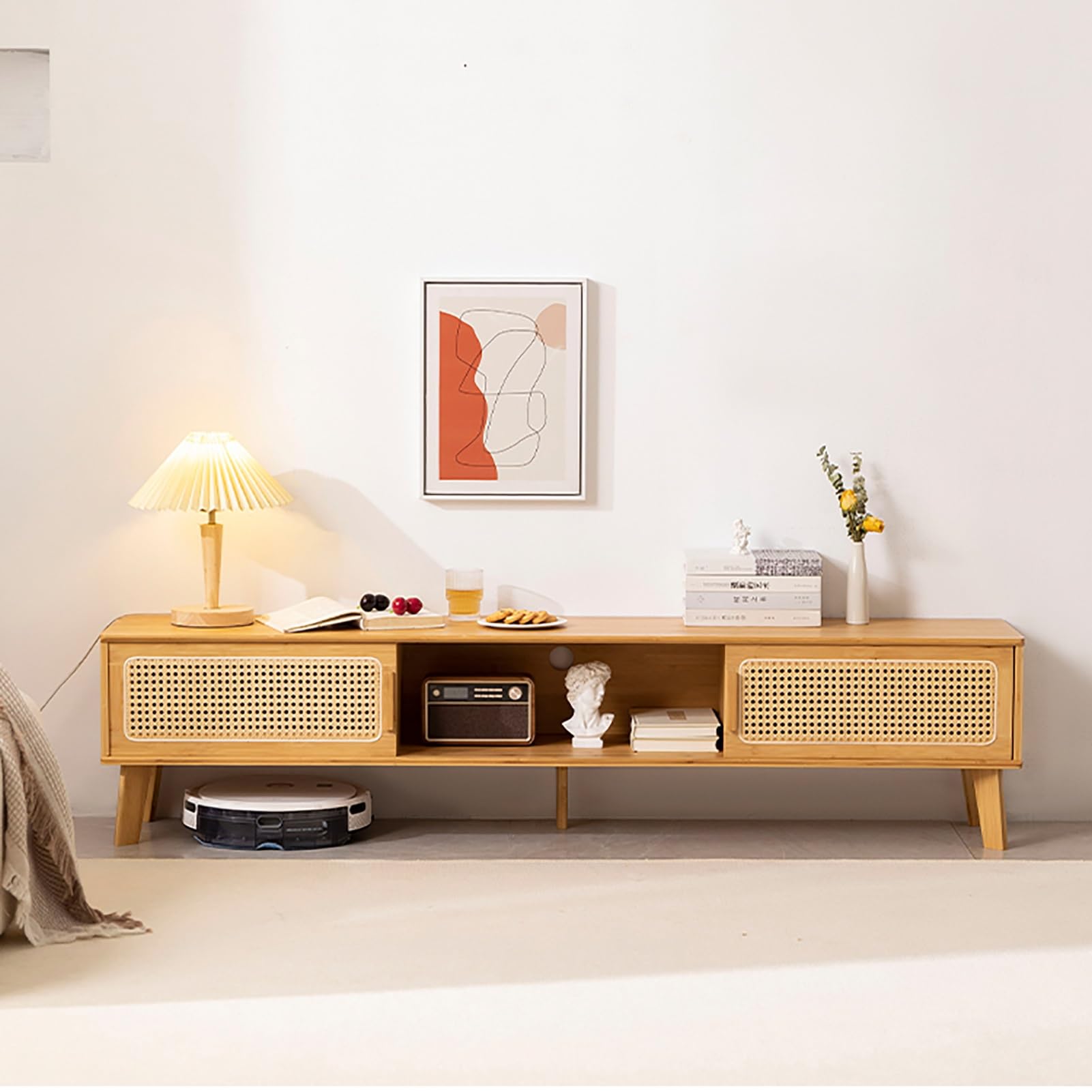 Amazon｜ローボード 竹 テレビ台 引き戸 TV台 テレビボード TV Stand