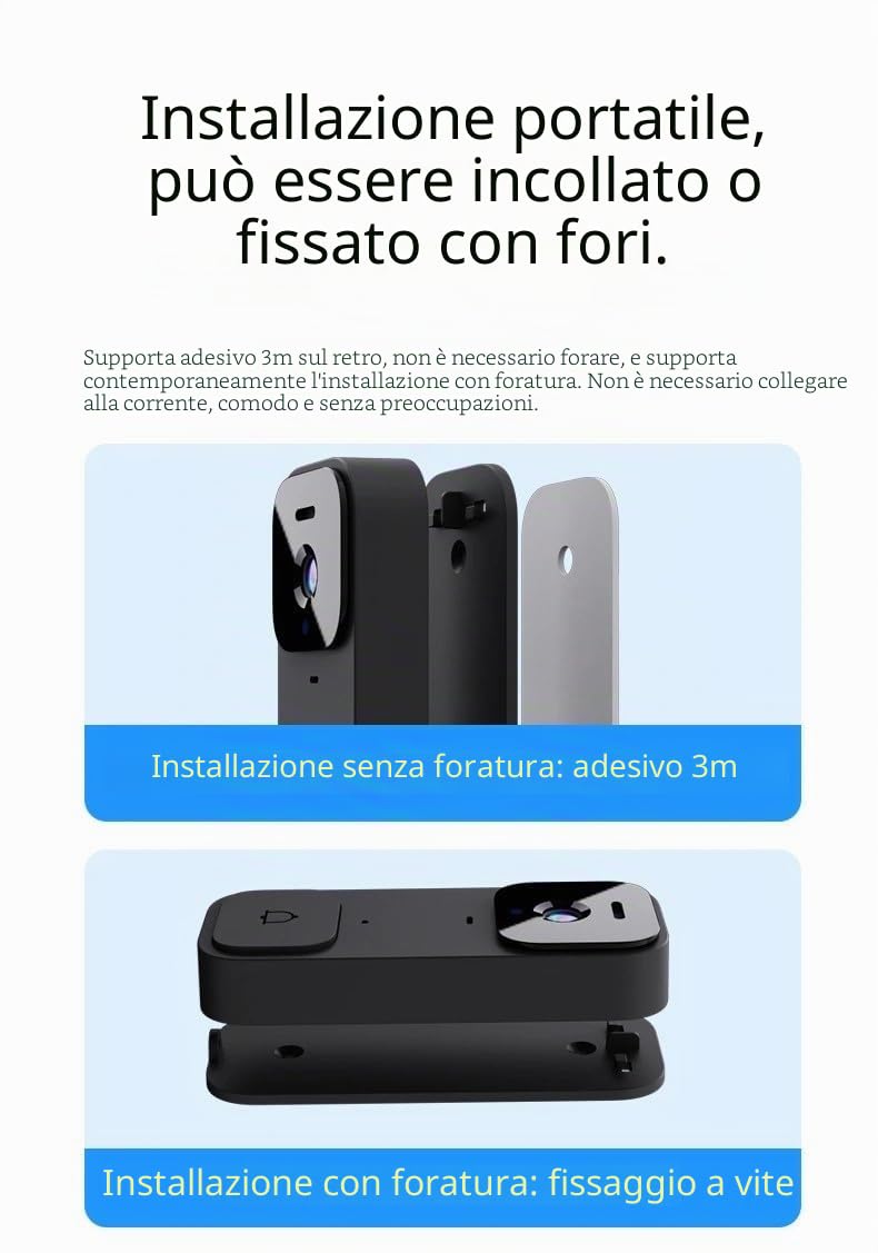 X7 - Videocitofono smart per uso domestico, con schermo di visualizzazione, citofono wireless e videosorveglianza ad alta definizione