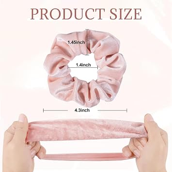 Whaline 12Pcs Blush Theme Velvet Scrunchies for Women