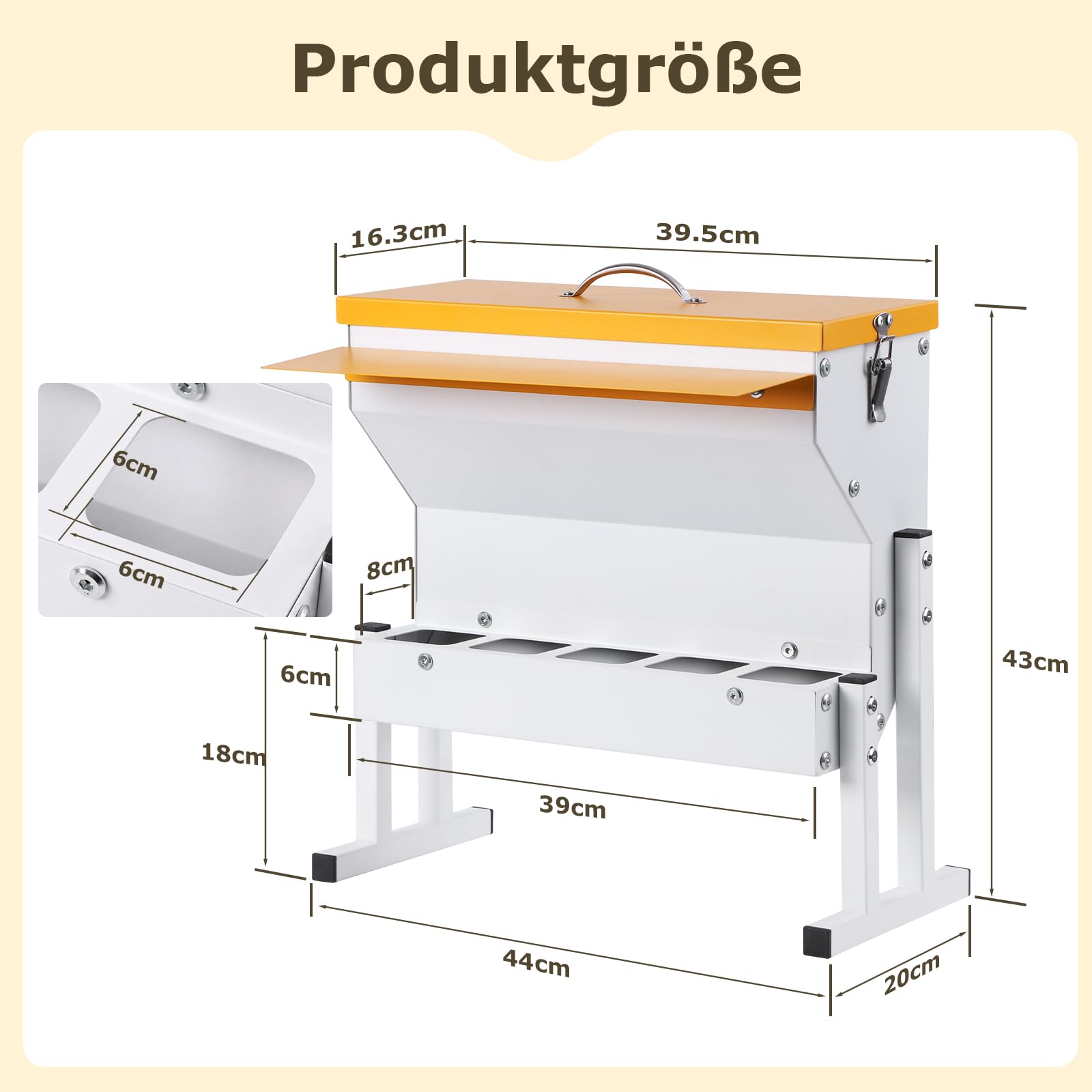 Automatyczny karmnik dla kur, 16 l, 5 miejsc na karmę
