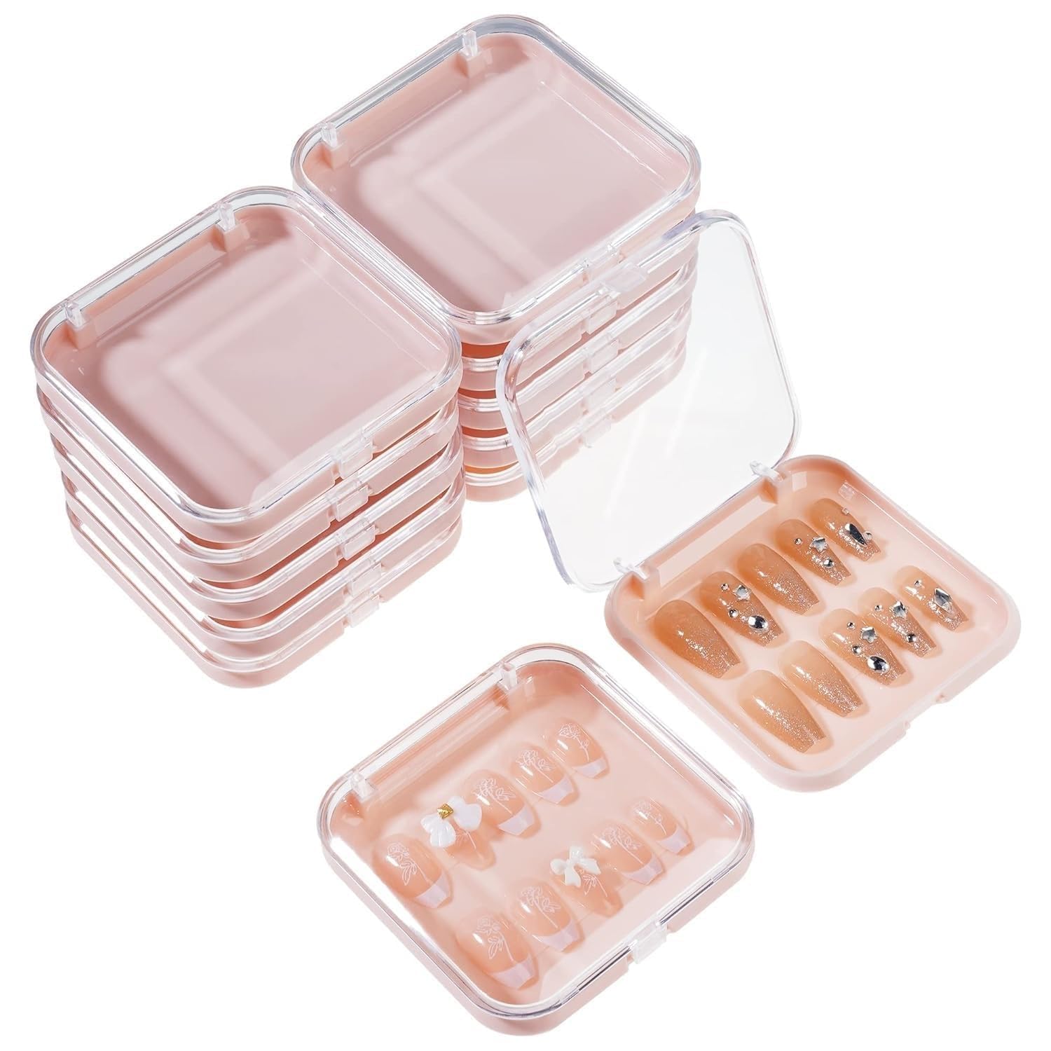 10 Pieces Press on Nail Packing Boxes for DIY Nail Storage Nail Tips Display XL white|Health & Beauty | Nail Care, Manicure & Pedicure | Nail Art Accessories (Pink)-image-28