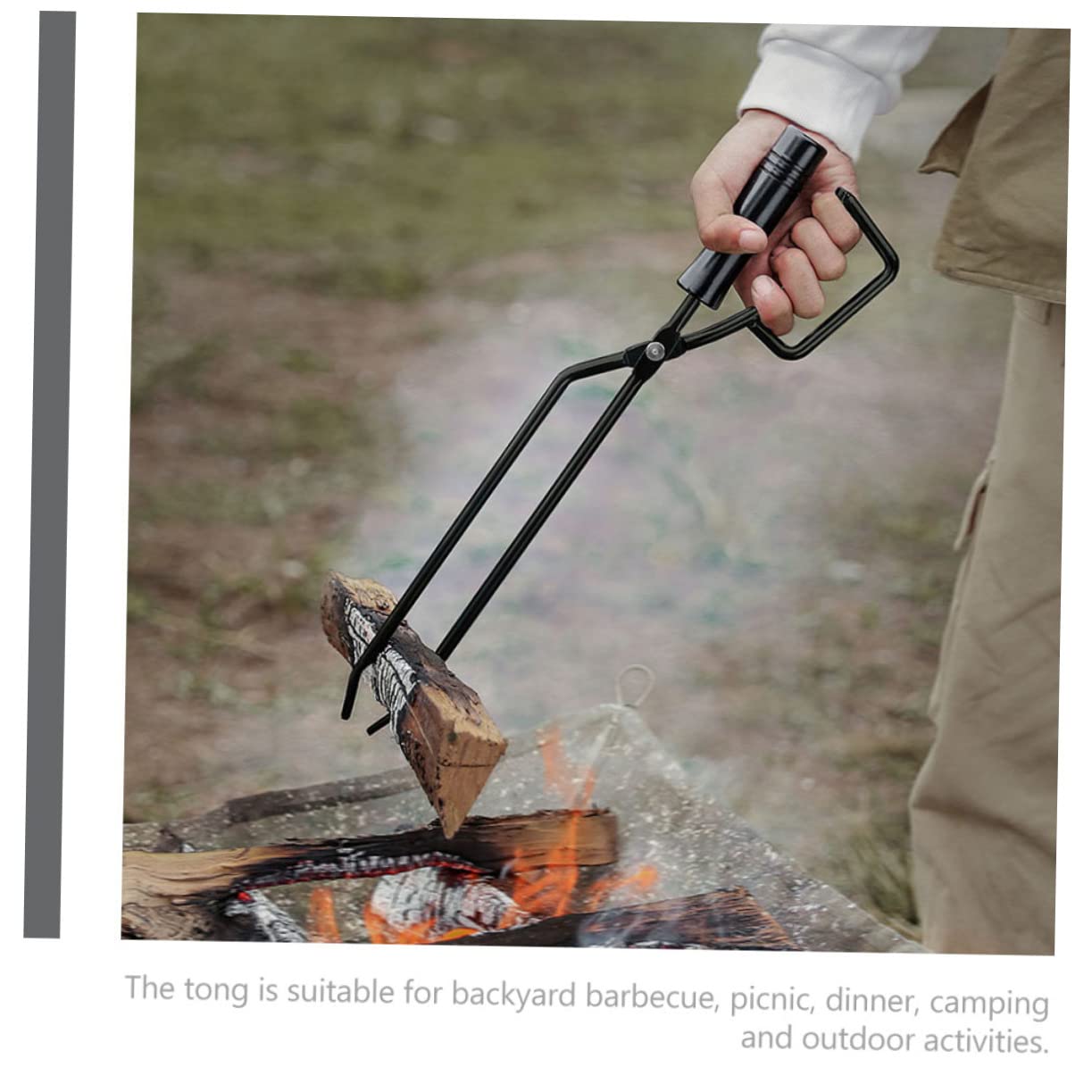ifundom Pinza per Manico in Legno Pinze per Braciere da Campeggio Clip per Barbecue all Aperto Accessori per Legna da Ardere Utensili per Fornelli e Feste
