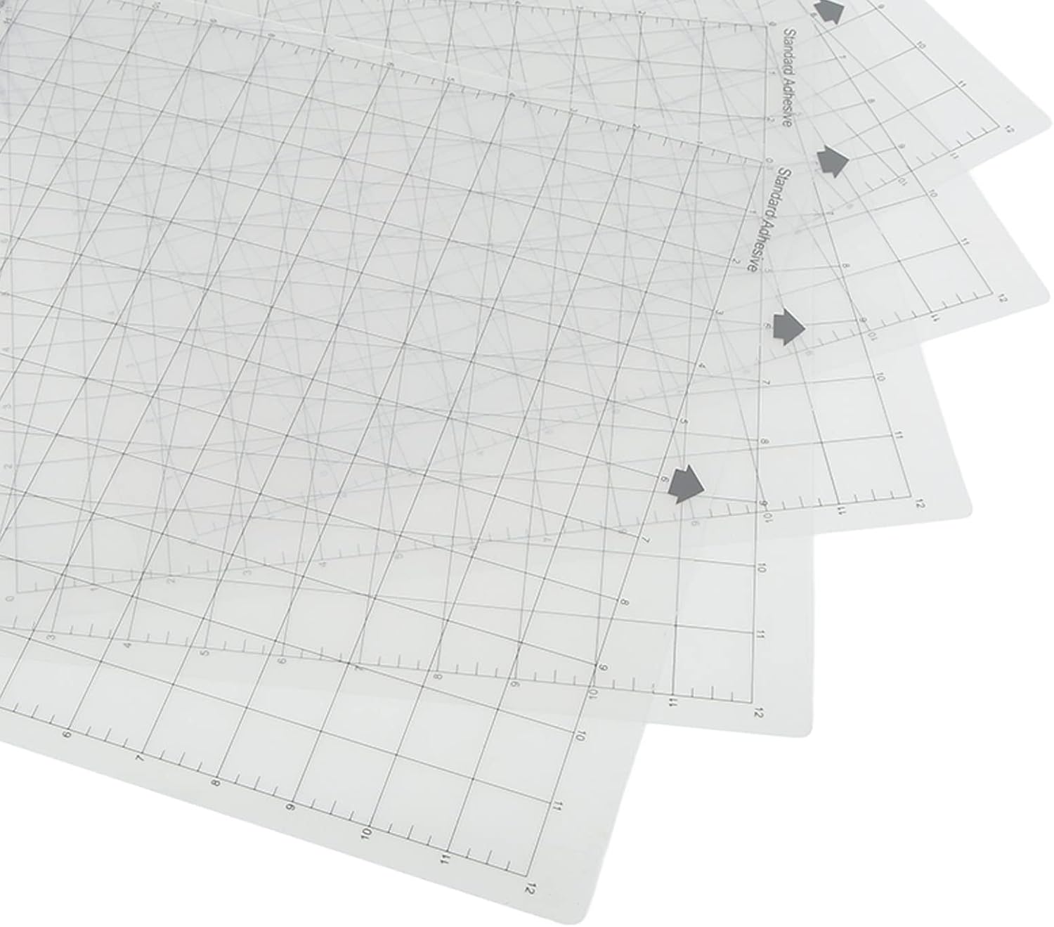 5PCS 12x12in Adhesive Anti Slip Grid Cutting Mat Kit with Pen Adapters for Machines