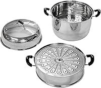 Vista 2 de 14 "(36cm) de acero inoxidable olla de vapor de 2 niveles de múltiples capas de vapor de la pila caldera