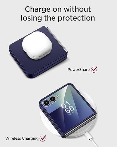 Vista 147 de Miimall Funda delgada para Galaxy Flip 7 con protector de pantalla integrado, grado militar, a prueba de golpes, a prueba de caídas, antiarañazos