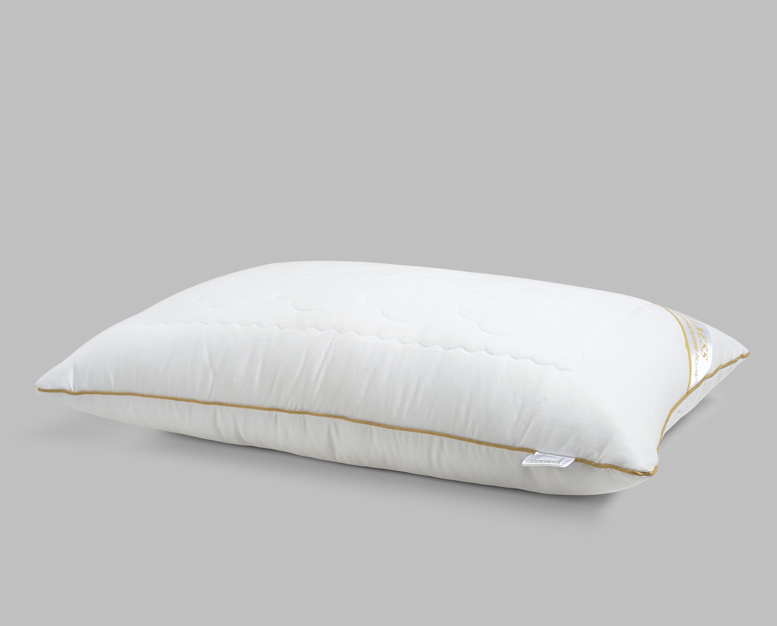 Wellness Pillow | Virgin Microfibre Fill | Dust Mite Proof | Quilted Both Sides | Ideal for All Sleep Positions | White-image-12