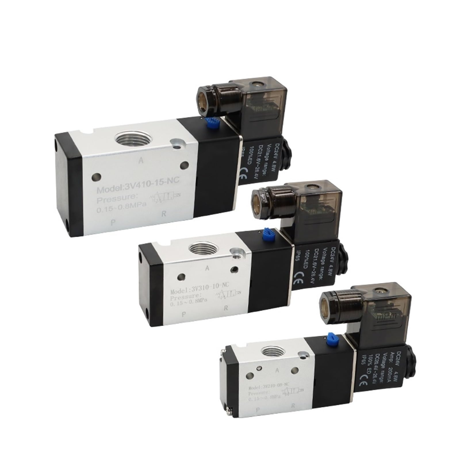 3V110-06 3V210-06 3V210-08 3V310-10 4V410-15 DC 12V 24V AC 110V 220V (3V310-10 PC6-03,AC220)