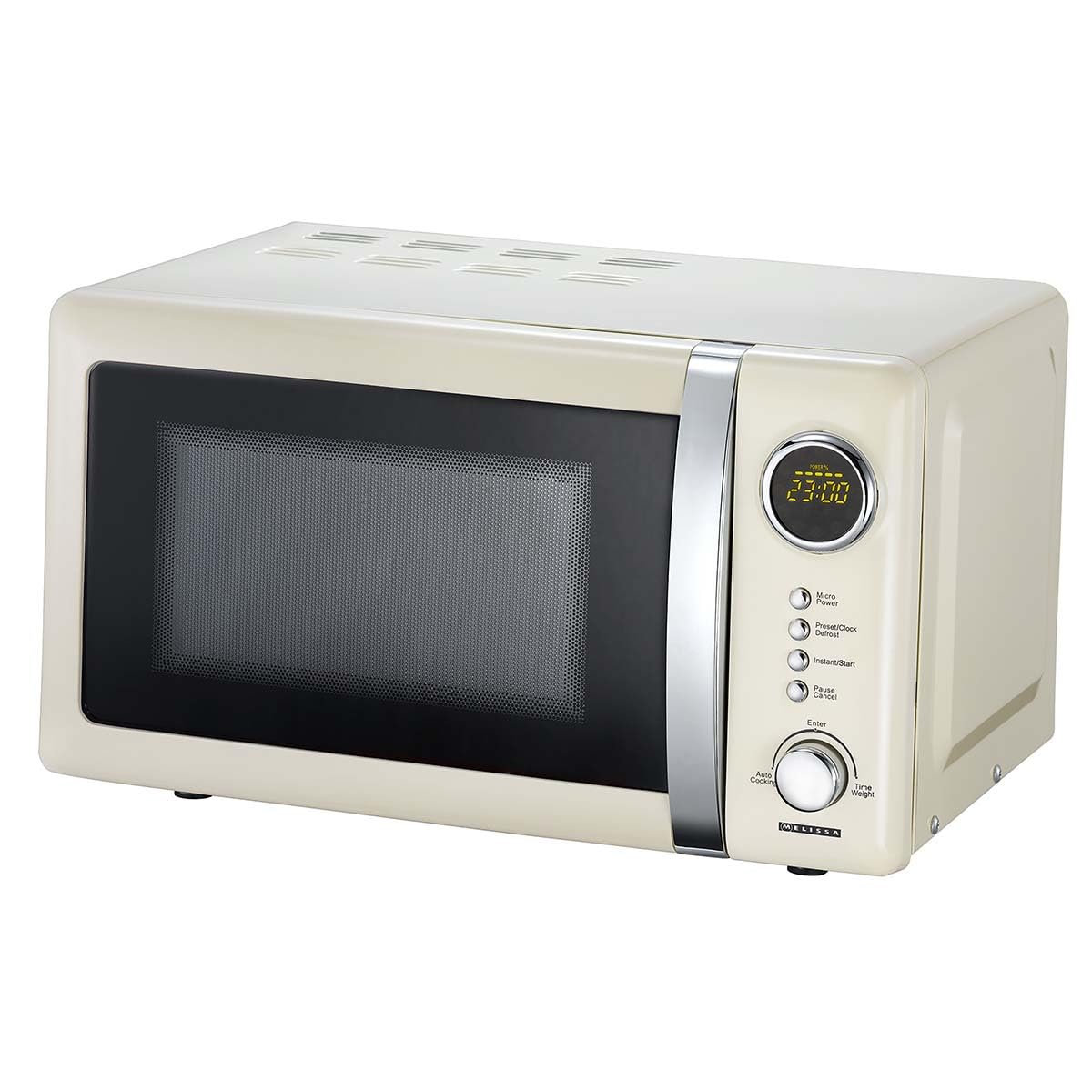 Melissa 16330108-16330109 Classico Mikrowelle - Microwave | Microwellengerät - Retro-Design Metall-Gehäuse - 20 Liter - 700 Watt - Timer - 5 Leistungsstufen