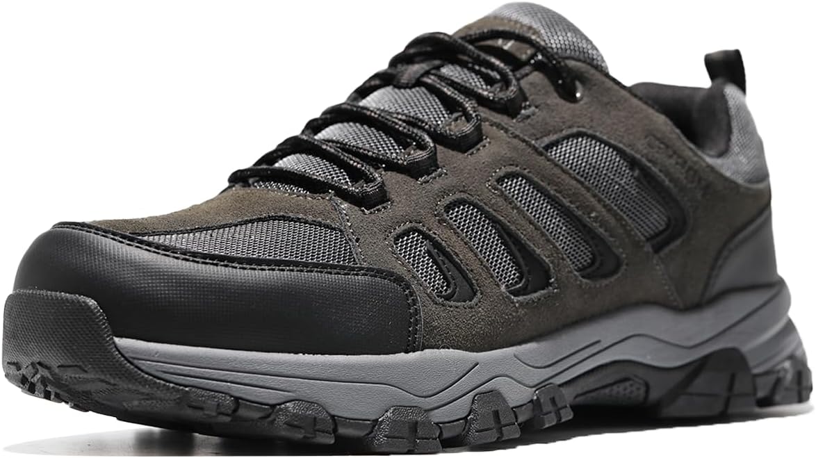 Men Breathable Outdoor Hiking Shoes, Comfortable Trekking Trail Sneakers for Walking & Adventures
