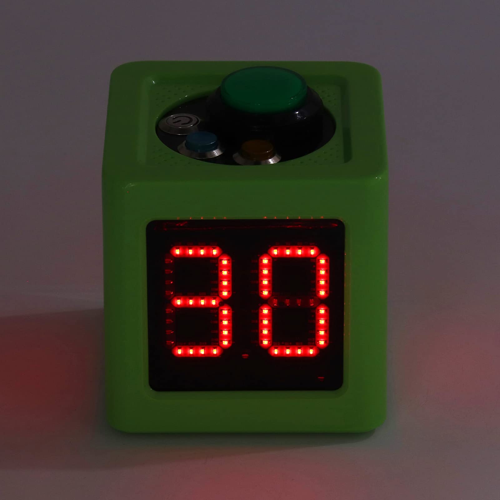 Temporizador de Cubo, Cronómetro de Cuenta Regresiva con Temporizador de Disparo Digital de Cuatro Caras de 1.4 Pulgadas, Tres Botones Fáciles de Configurar, Pantalla Digital HD (Green)