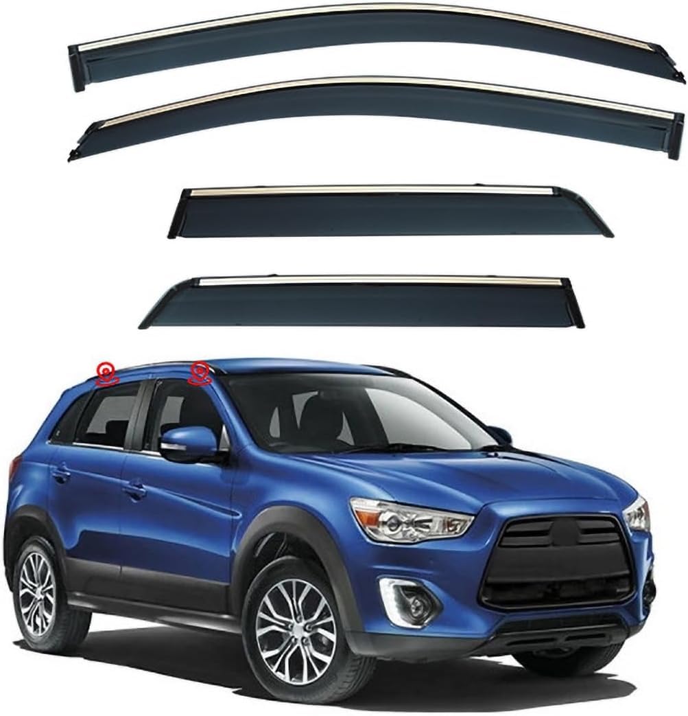 Panxuc Normal Car Wind Deflectors For Mitsubishi Rvr 2010-2017, Side Window Wind Rain Deflector Window Visor Sun Rain Guard Smoke Guards