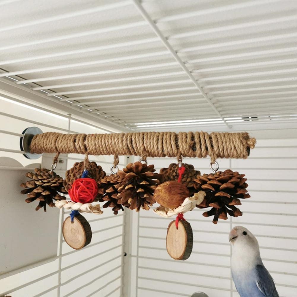 ArinkO Juguete para pájaros de fácil instalación: Soporte para Percha con Columpio para Loros para Entretenimiento sin Esfuerzo (Color: D)