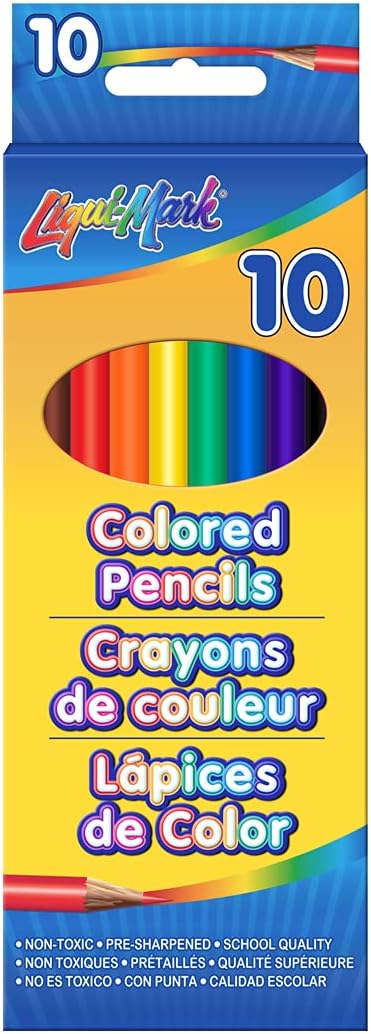 7" Pre-Sharpened Colored Pencils - Assorted Colors - English, French & Spanish Packaging - Non - Toxic
