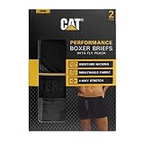 Caterpillar Men's 2-Pack Sport Mesh Boxer Brief, Black/Green Camo, Small