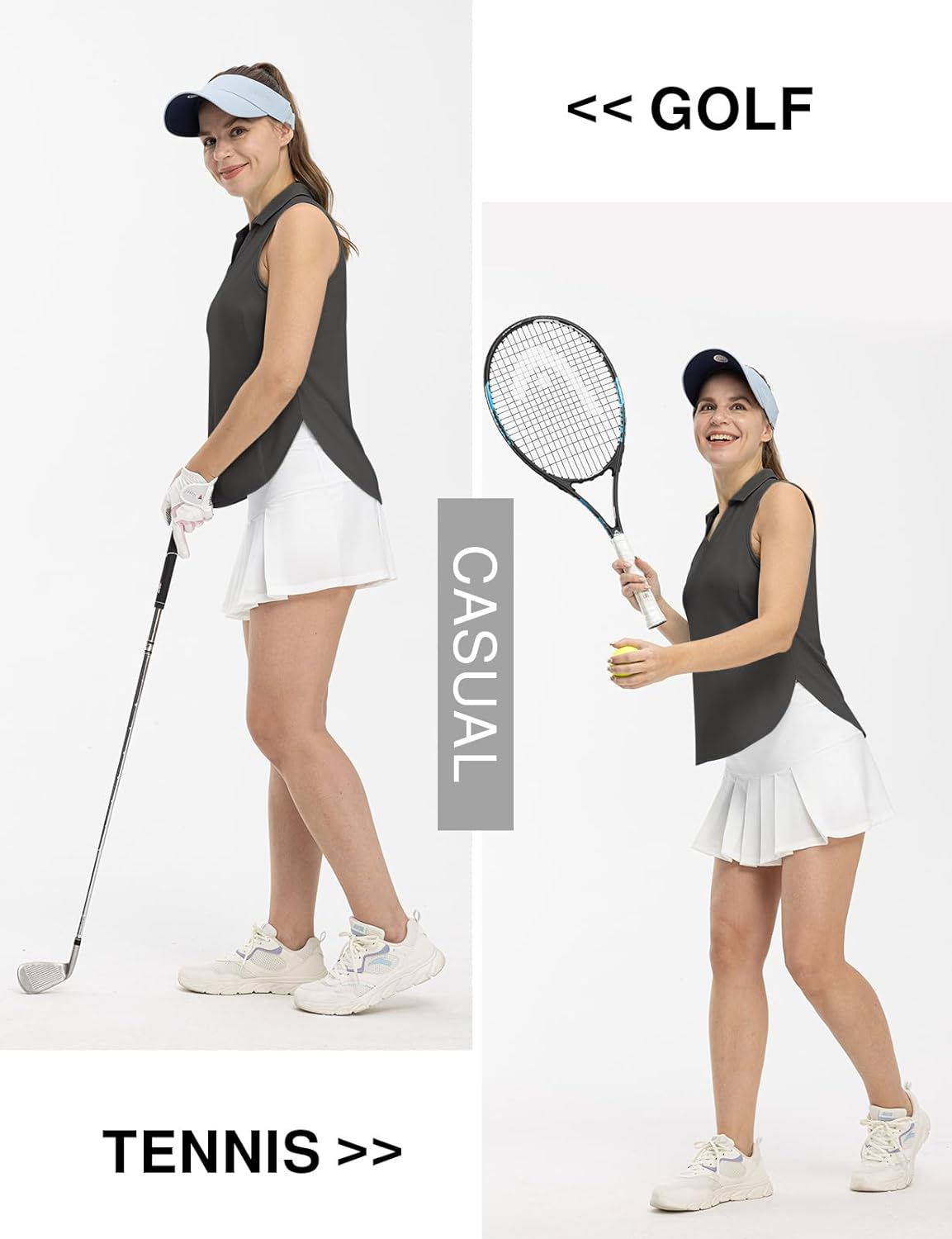 TBMPOY Women's Golf Sleeveless Polo Collared Tennis Tank Tops Shirts UPF 50+ Sun Protection Quick Dry Athletic - Image 6