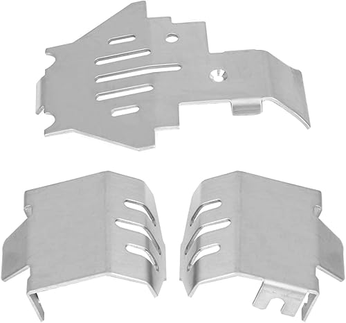 Juego de armadura de chasis RC de 5 piezas, acero inoxidable RC chasis defensor, armadura, guardia, placa de deslizamiento, accesorios de repuesto,